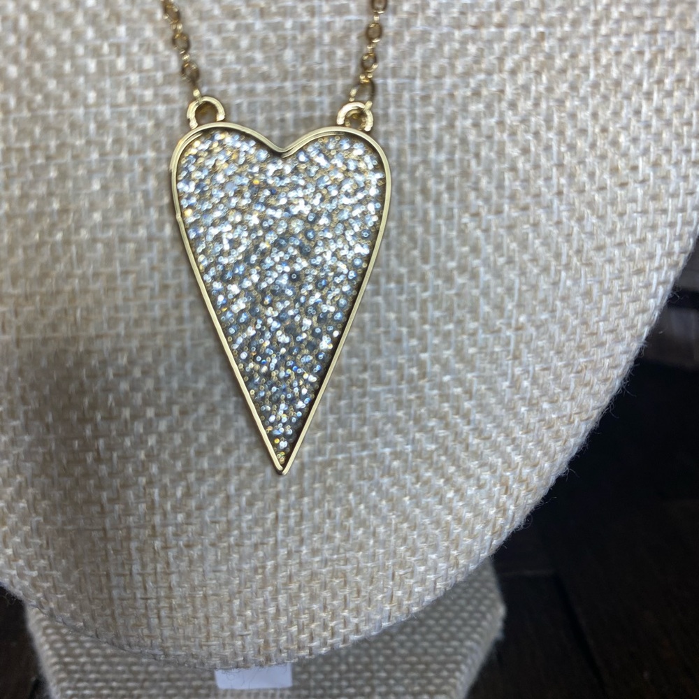 Park Lane Gold and Crystal  Heart Necklace